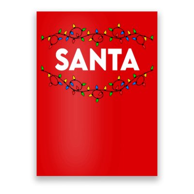 Santa Christmas Lights Funny Matching Couples Christmas Poster