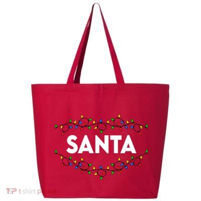 Santa Christmas Lights Funny Matching Couples Christmas 25L Jumbo Tote