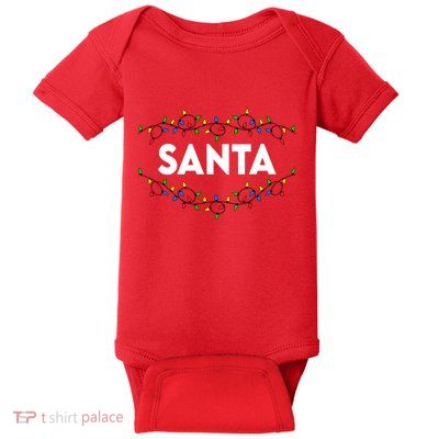 Santa Christmas Lights Funny Matching Couples Christmas Baby Bodysuit