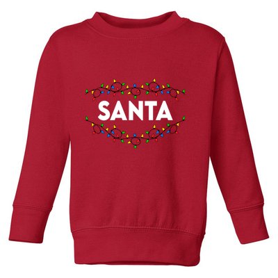 Santa Christmas Lights Funny Matching Couples Christmas Toddler Sweatshirt
