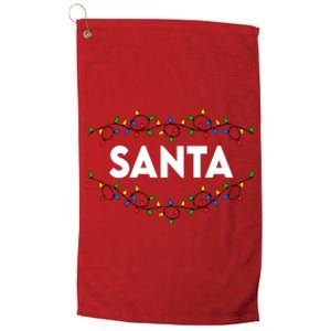 Santa Christmas Lights Funny Matching Couples Christmas Platinum Collection Golf Towel