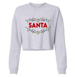 Santa Christmas Lights Funny Matching Couples Christmas Cropped Pullover Crew