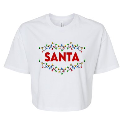 Santa Christmas Lights Funny Matching Couples Christmas Bella+Canvas Jersey Crop Tee