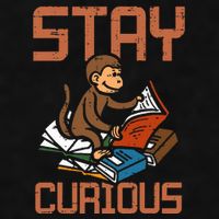 Stay Curious Monkey Reading Ladies PosiCharge Tri-Blend Wicking Tank