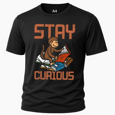 Stay Curious Monkey Reading Performance Shirt