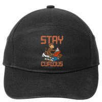 Stay Curious Monkey Reading 7-Panel Snapback Hat