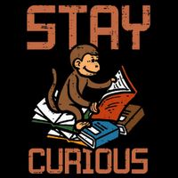 Stay Curious Monkey Reading Bucket Hat