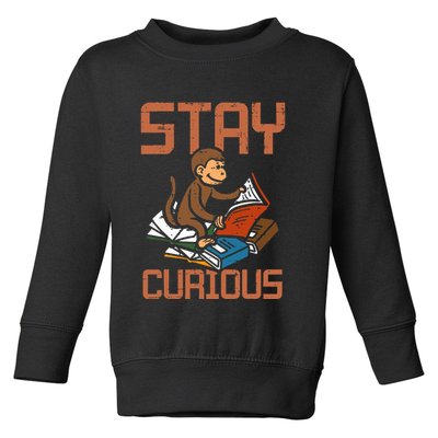 Stay Curious Monkey Reading Toddler Sweatshirt