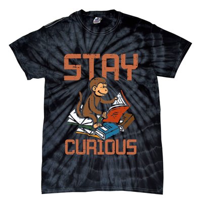 Stay Curious Monkey Reading Tie-Dye T-Shirt