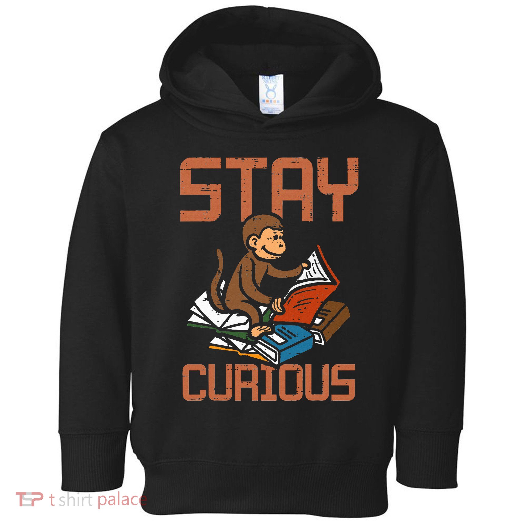 Stay Curious Monkey Reading Toddler Hoodie