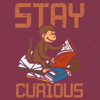 Stay Curious Monkey Reading 16oz Travel Tumbler