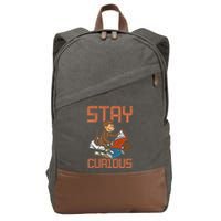 Stay Curious Monkey Reading Cotton Canvas Backpack