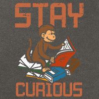 Stay Curious Monkey Reading Cotton Canvas Backpack