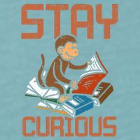Stay Curious Monkey Reading Sueded Cloud Jersey T-Shirt