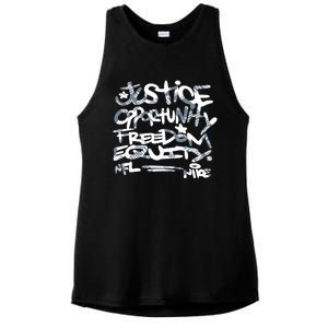 Steelers Coach Mike Tomlin Justice Opportunity Equity Freedom Ladies PosiCharge Tri-Blend Wicking Tank