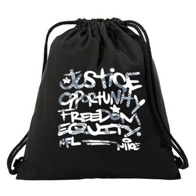 Steelers Coach Mike Tomlin Justice Opportunity Equity Freedom Drawstring Bag