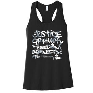 Steelers Coach Mike Tomlin Justice Opportunity Equity Freedom Women's Racerback Tank