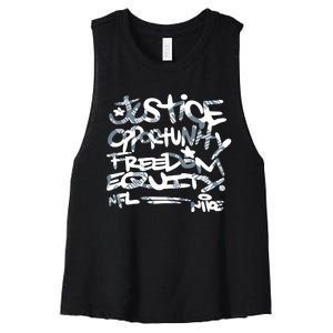 Steelers Coach Mike Tomlin Justice Opportunity Equity Freedom Women's Racerback Cropped Tank