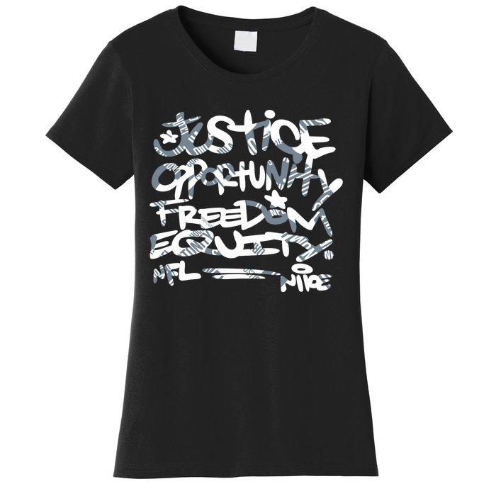 Steelers Coach Mike Tomlin Justice Opportunity Equity Freedom Women's T-Shirt