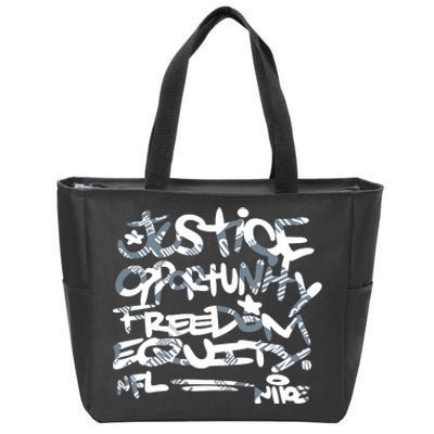 Steelers Coach Mike Tomlin Justice Opportunity Equity Freedom Zip Tote Bag