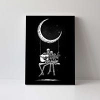 Skeleton Couple Moon Swing Playing Guitar Halloween Rock On Canvas