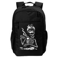 Skeleton Coffee Messy Bun Front Design Daily Commute Backpack