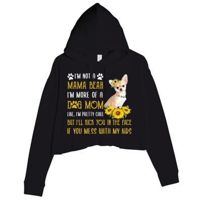 Sunflower Chihuahua Mom Mothers Day Dog Mom Gift Crop Fleece Hoodie