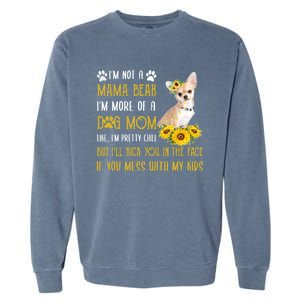 Sunflower Chihuahua Mom Mothers Day Dog Mom Gift Garment-Dyed Sweatshirt