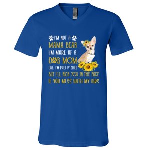 Sunflower Chihuahua Mom Mothers Day Dog Mom Gift V-Neck T-Shirt