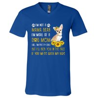 Sunflower Chihuahua Mom Mothers Day Dog Mom Gift V-Neck T-Shirt