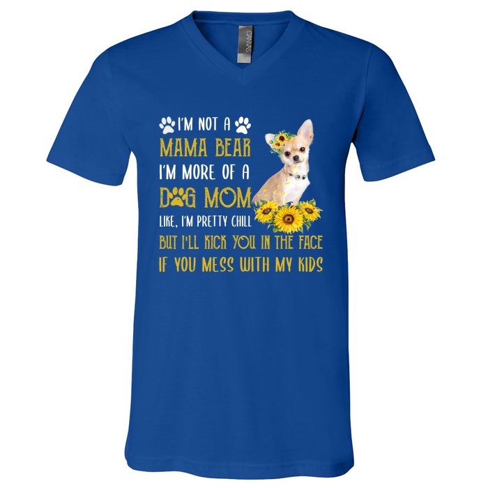 Sunflower Chihuahua Mom Mothers Day Dog Mom Gift V-Neck T-Shirt