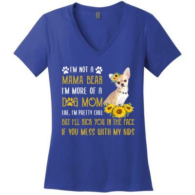 Sunflower Chihuahua Mom Mothers Day Dog Mom Gift Women's V-Neck T-Shirt