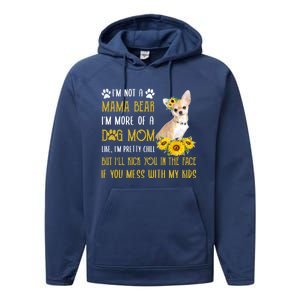 Sunflower Chihuahua Mom Mothers Day Dog Mom Gift Performance Fleece Hoodie