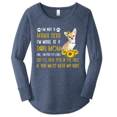 Sunflower Chihuahua Mom Mothers Day Dog Mom Gift Women's Perfect Tri Tunic Long Sleeve Shirt