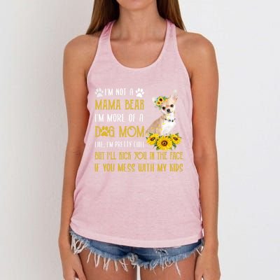 Sunflower Chihuahua Mom Mothers Day Dog Mom Gift Women's Knotted Racerback Tank