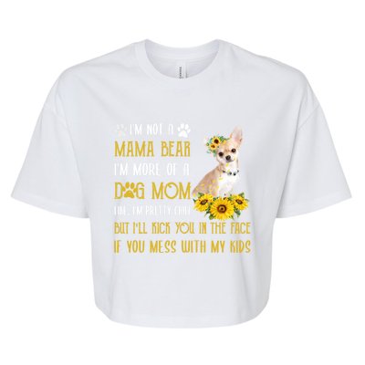 Sunflower Chihuahua Mom Mothers Day Dog Mom Gift Bella+Canvas Jersey Crop Tee