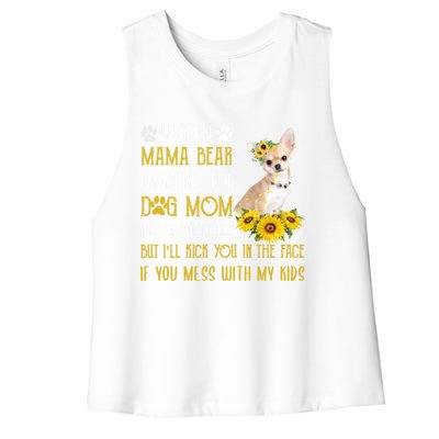 Sunflower Chihuahua Mom Mothers Day Dog Mom Gift Women's Racerback Cropped Tank