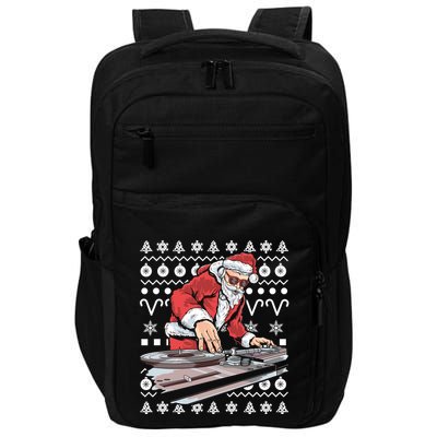 Santa Claus Music Dj Ugly Christmas Cool Gift Impact Tech Backpack