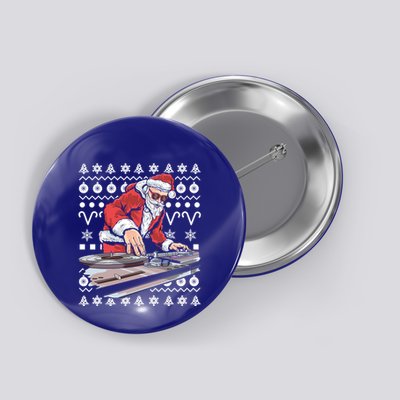 Santa Claus Music Dj Ugly Christmas Cool Gift Button