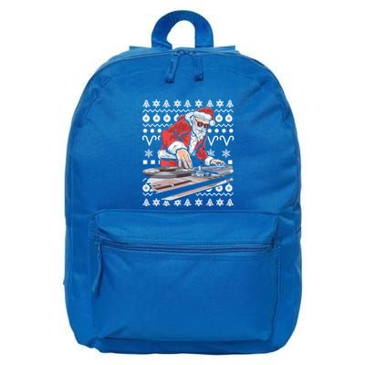 Santa Claus Music Dj Ugly Christmas Cool Gift 16 in Basic Backpack