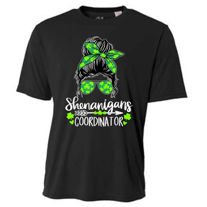 Shenanigans Coordinator Messy Bun St Patricks Day For Women Cooling Performance Crew T-Shirt