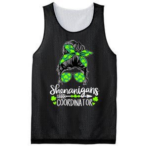 Shenanigans Coordinator Messy Bun St Patricks Day For Women Mesh Reversible Basketball Jersey Tank