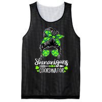 Shenanigans Coordinator Messy Bun St Patricks Day For Women Mesh Reversible Basketball Jersey Tank