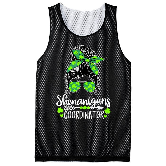 Shenanigans Coordinator Messy Bun St Patricks Day For Women Mesh Reversible Basketball Jersey Tank