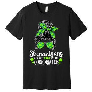 Shenanigans Coordinator Messy Bun St Patricks Day For Women Premium T-Shirt