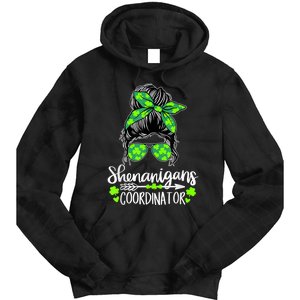 Shenanigans Coordinator Messy Bun St Patricks Day For Women Tie Dye Hoodie