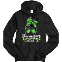 Shenanigans Coordinator Messy Bun St Patricks Day For Women Tie Dye Hoodie