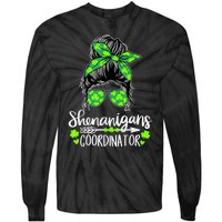 Shenanigans Coordinator Messy Bun St Patricks Day For Women Tie-Dye Long Sleeve Shirt