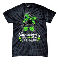 Shenanigans Coordinator Messy Bun St Patricks Day For Women Tie-Dye T-Shirt