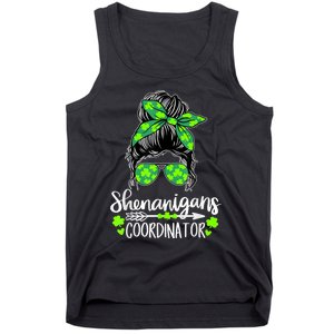 Shenanigans Coordinator Messy Bun St Patricks Day For Women Tank Top